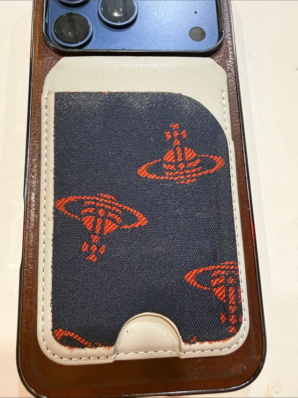 Upcycled Vivienne Westwood Magnetic Phone Card Holder Wallet -